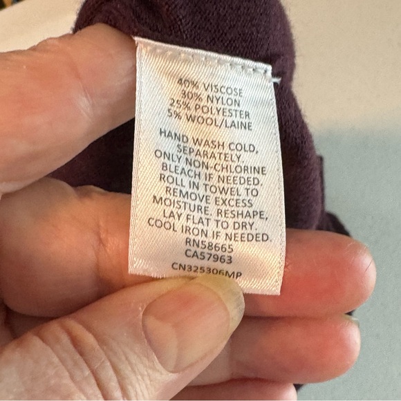 Caslon XXS Pet Maroon/Burgundy Viscose/Nylon/Polyester/Wool Cowl Neck Sweater - Picture 8 of 8